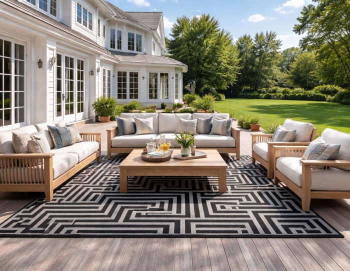 Geometric outdoor rugs
